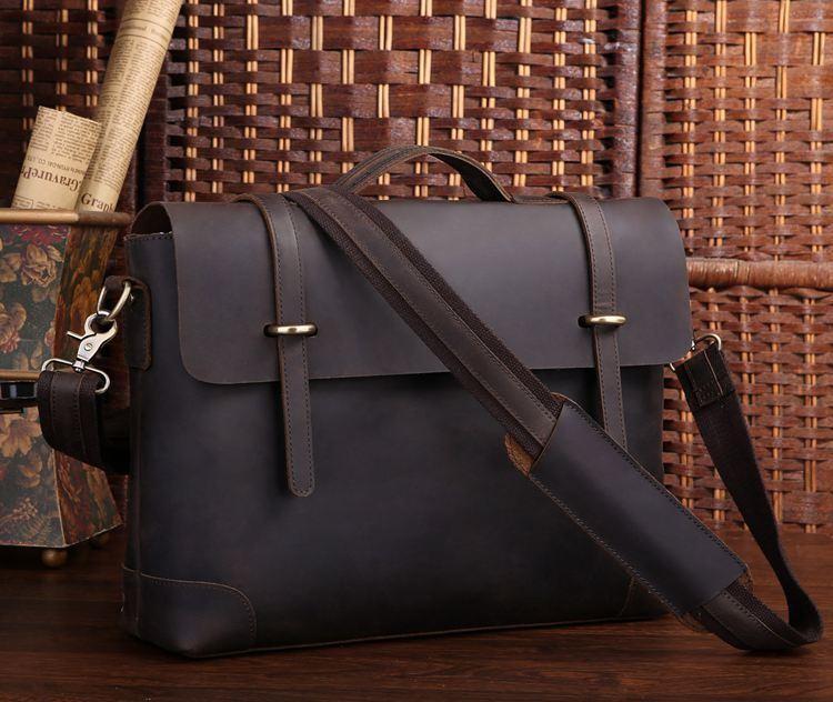 „JMD Vintage Natural Crazy Horse Leather Men Messenger Bag“ rankinių