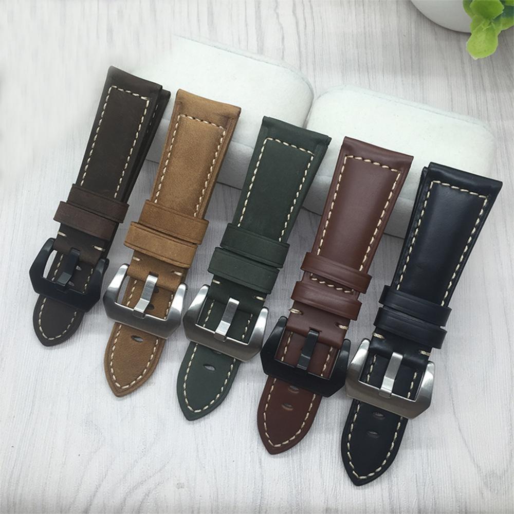 Kokybiškas natūralios odos laikrodžių diržas, skirtas „Garmin Fenix \u200b\u200b3“ 26  mm vyriškos odos laikrodžių juosta „Black Brown Smart“ laikrodžių priedai